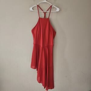 Halara Red Sleeveless Workout High Low Dress Women's Size Large Shorts Under